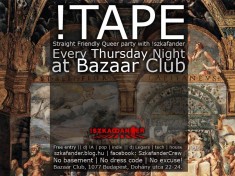 !TAPE minden csütörtökön a !szkafanderrel a Bazaar Clubban